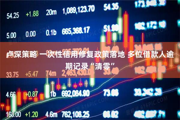 卢深策略 一次性信用修复政策落地 多位借款人逾期记录“清零”